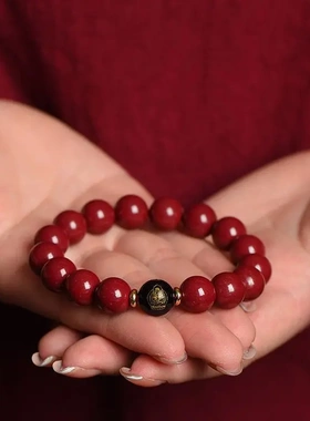 天然朱砂手串女男款本命年手链兔年生肖本命佛属兔转运珠情侣礼物