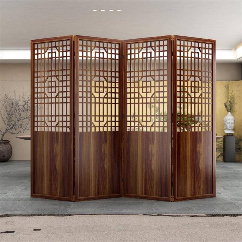 中式屏风隔断客厅新款现代简约轻奢网红可折叠移动办公室木质玄关