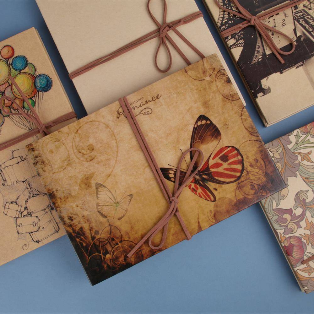 手风琴折叠空白封面DIY相册覆古牛皮纸手工成长纪念相册创意礼物