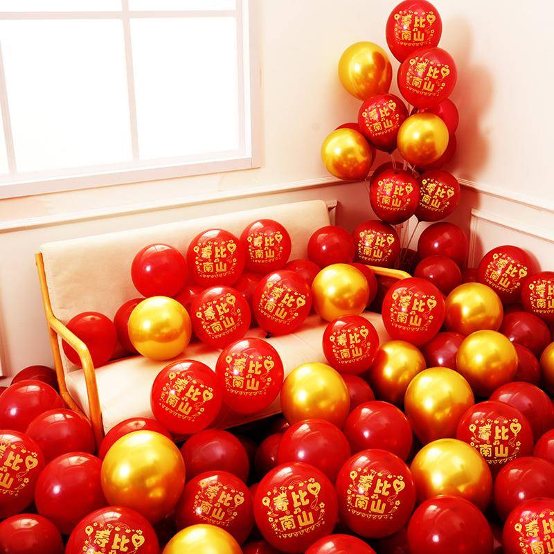 祝寿字气球装饰爷爷奶奶80过生日60岁大寿宴寿星场景布置用品红色