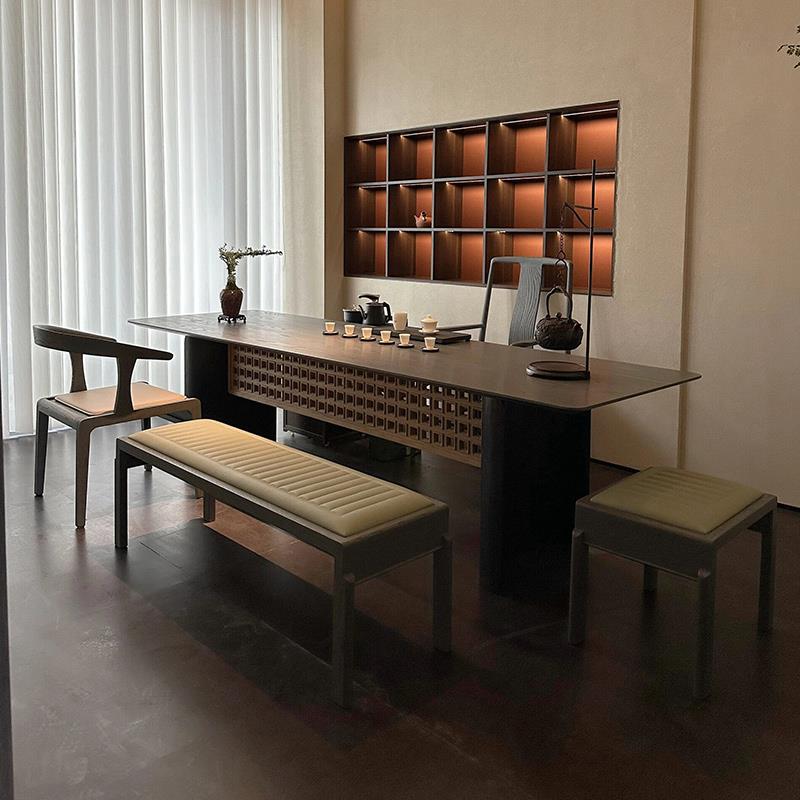 新中式胡桃木阳台茶桌2025新款高端茶台办公室家用轻奢现代高级感