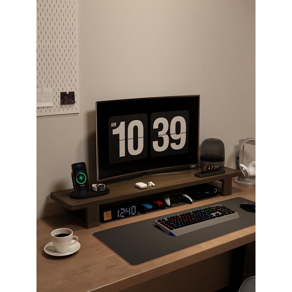 台式电脑显示器高架桌面存储架桌面可调存储架笔记本电脑支架支架