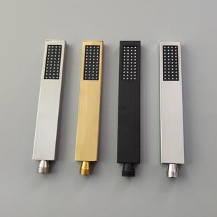 浴室淋浴洗澡淋蓬头家用沐浴黑色金色 钢制长条方形手持花洒喷头