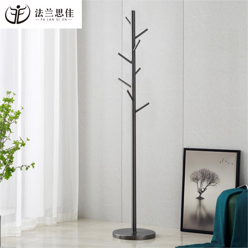 现代简约不锈钢衣帽架落地卧室挂包架客厅轻奢挂衣架门口家用简易