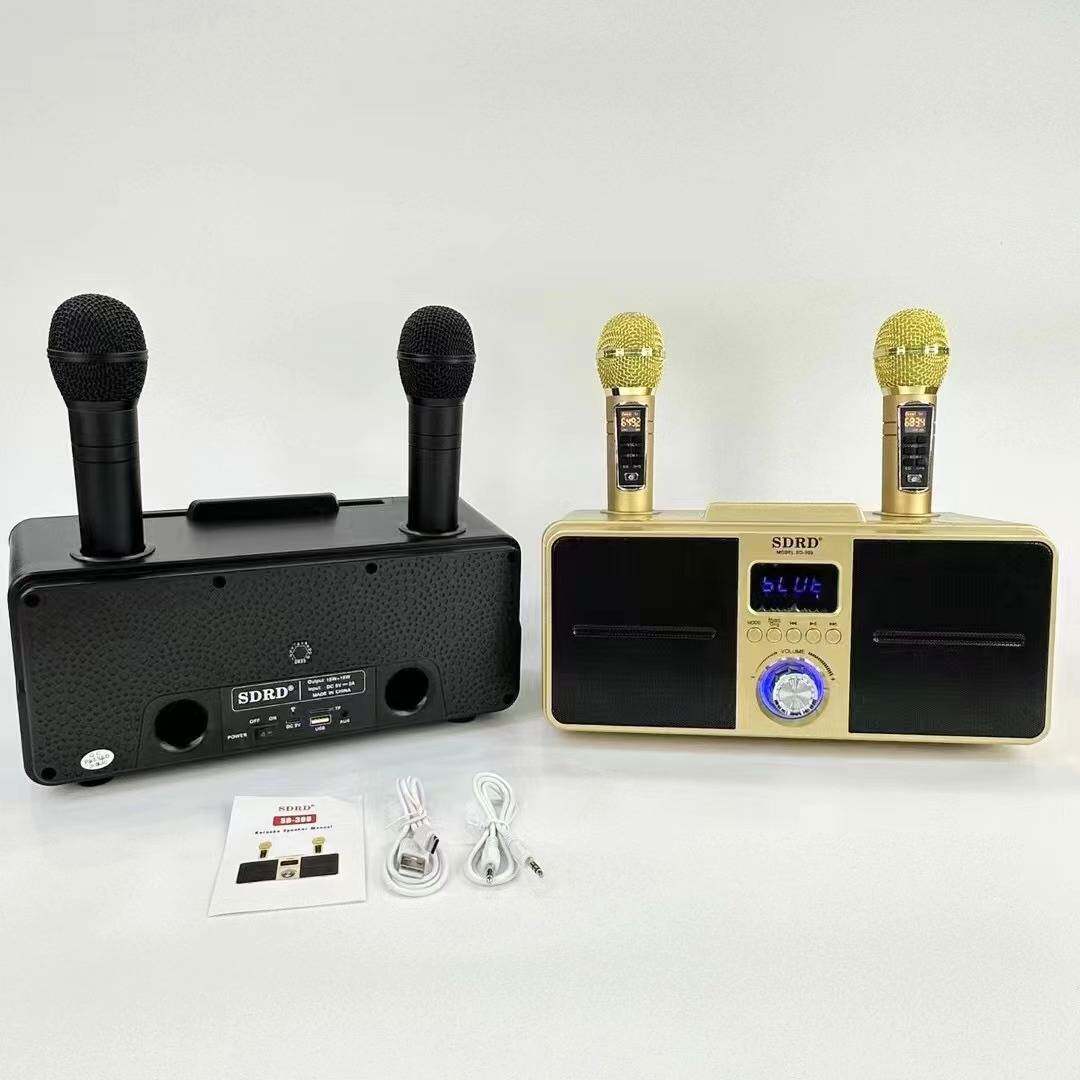 SD309儿童话筒蓝牙音箱一体机无线双麦克风K歌音响户外K歌神器