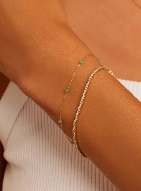 欧美爆款多巴胺波西米亚小众米珠手链高级镀真金保色饰品