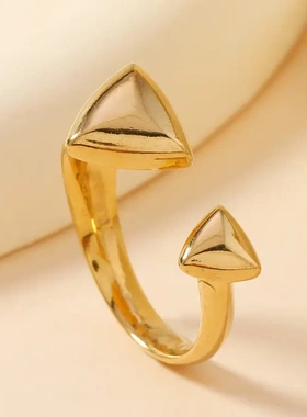 日韩热销星星月亮戒指女 简约气质海星贝壳戒指小众轻奢铸造饰品