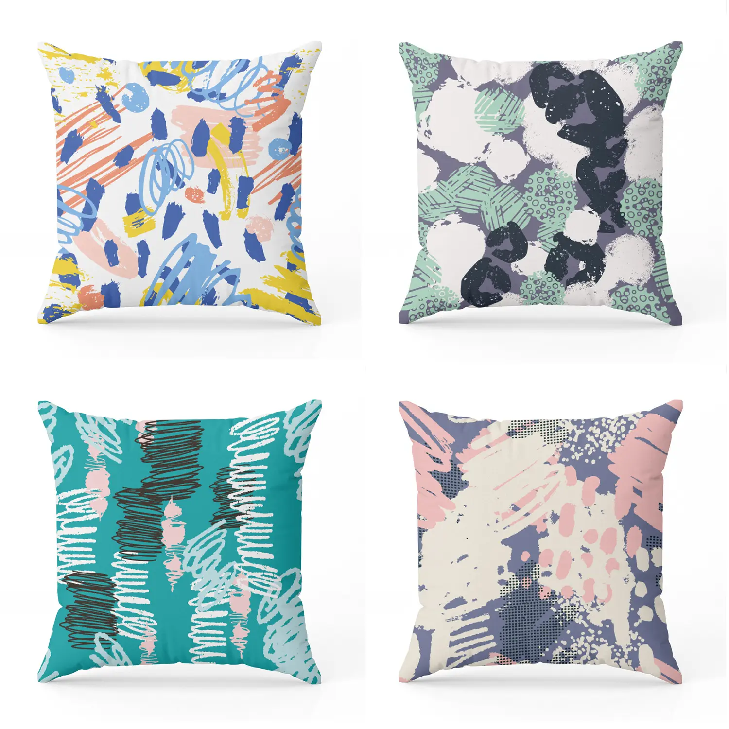 抽象画抱枕套沙发方形靠枕套床上卧室靠背套车载办公午休枕套