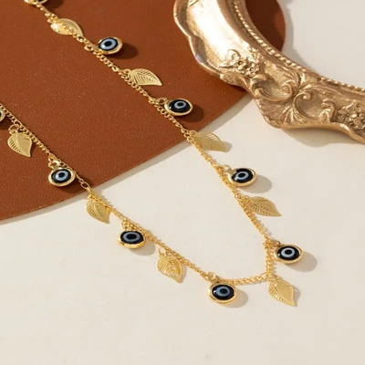 新款邪恶之眼个性滴油眼睛项链土耳其男女百搭锁骨链