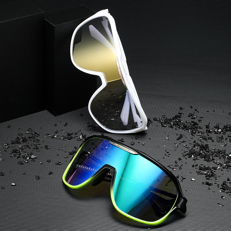 新款欧美时尚户外运动太阳镜男士连体大框防紫外线墨镜骑行眼镜女