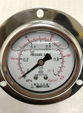 轴向带固定圈充油压力表 1mpa 10kg 1mpa=145psi=10kg 后直径62mm