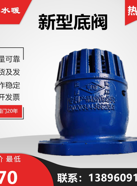 H42X-10/16Q新型法兰底阀水泵吸水铸铁大流量止回阀DN100