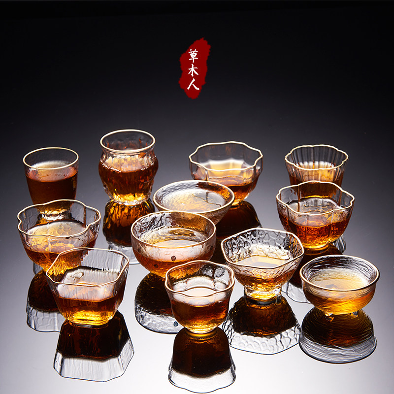 出口日本金边锤目纹水晶玻璃品茗杯主人杯茶碗小茶杯耐热功夫茶具,农用物资,苗木固定器/支撑器,淘宝优惠券,粉丝福利购,淘宝优惠卷