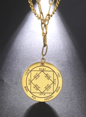 小众有寓意所罗门印符太阳不锈钢双层百搭款项链