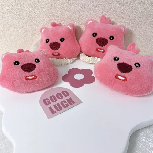 loopy小海狸发夹小肠圈粉色可爱心发夹刘海夹碎发夹创意礼物