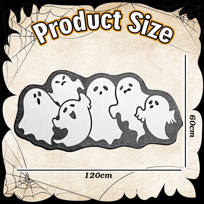 万圣节地垫幽灵室内装饰防滑脚垫供应入户门进门仿羊绒地毯