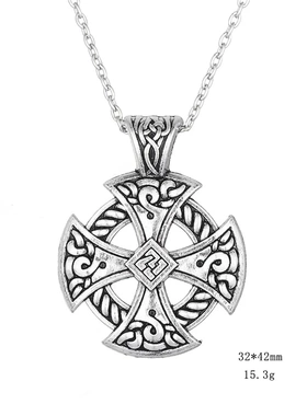 北欧维京凯尔特结合金吊坠复古简约十字架男士项饰项链