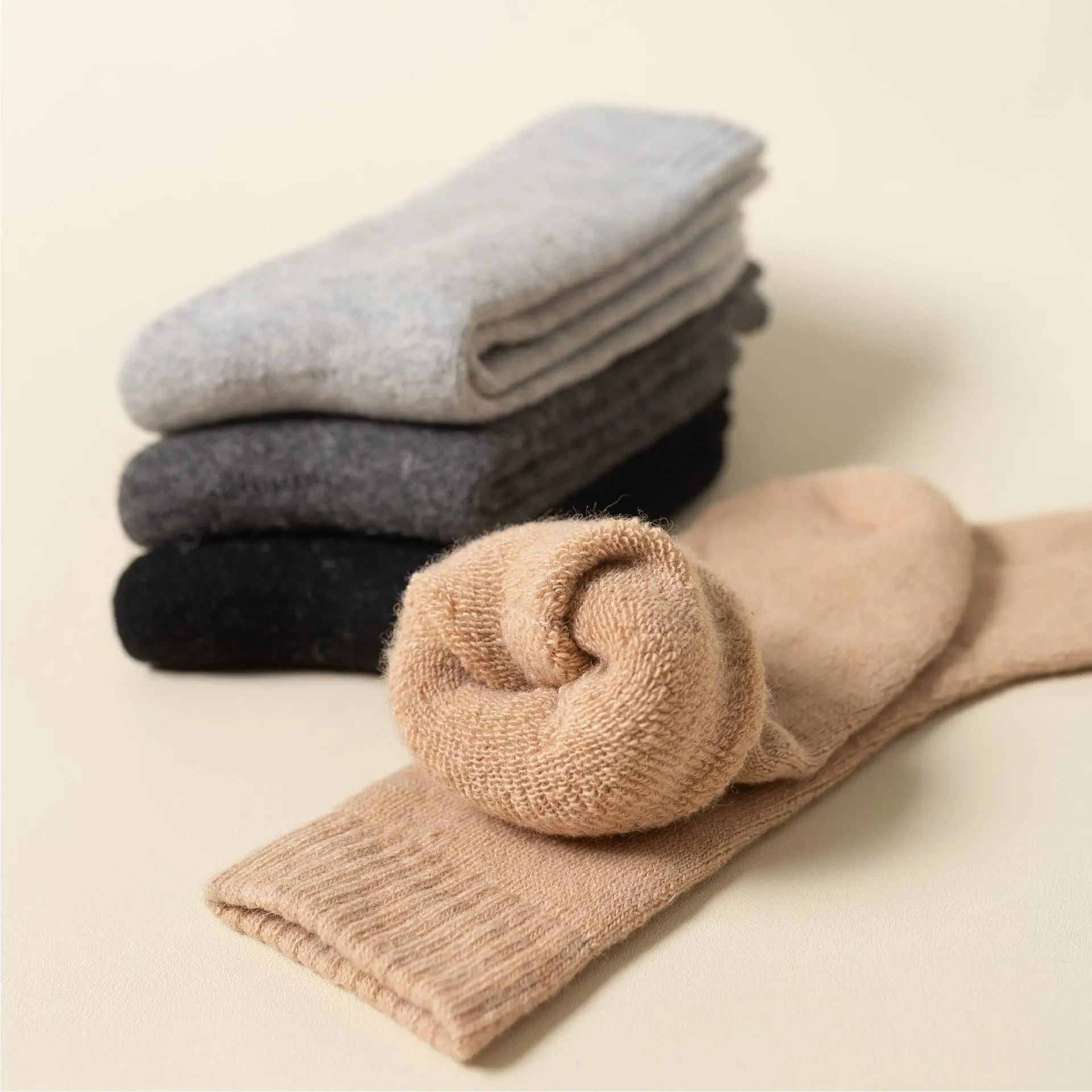 冬季超厚羊毛袜羊毛厚袜子女士男士加绒蓄热加厚保暖抗寒毛圈袜