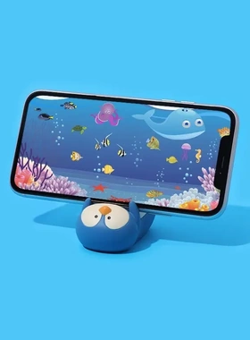 kka日式懒人手机架ins水族馆办公文具礼物品创意潮玩树脂小摆件