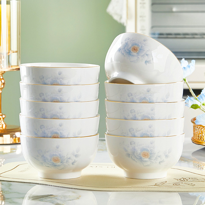 优尊2026新款高颜值金边米饭碗