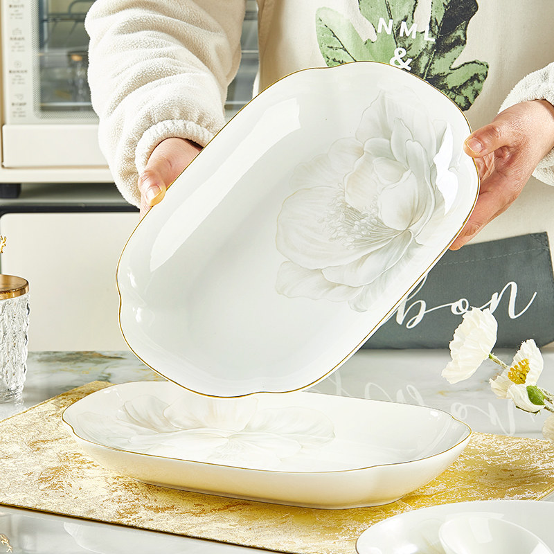 加厚陶瓷鱼盘家用2026新款高颜值蒸鱼碟子12寸大号可微波装鱼盘子,餐饮具,盘,淘宝优惠券,粉丝福利购,淘宝优惠卷