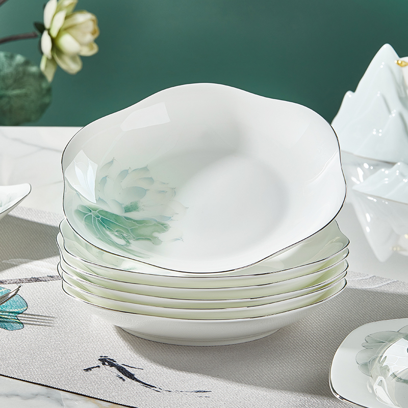 优尊骨瓷盘子菜盘家用轻奢菜碗碟