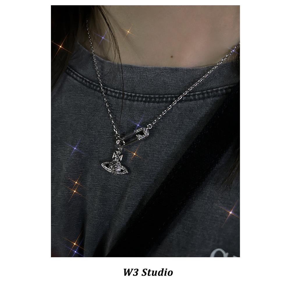 W3Studio高品质土星珍珠项炼手炼别针炼条吊坠镶钻网红叠戴锁骨炼