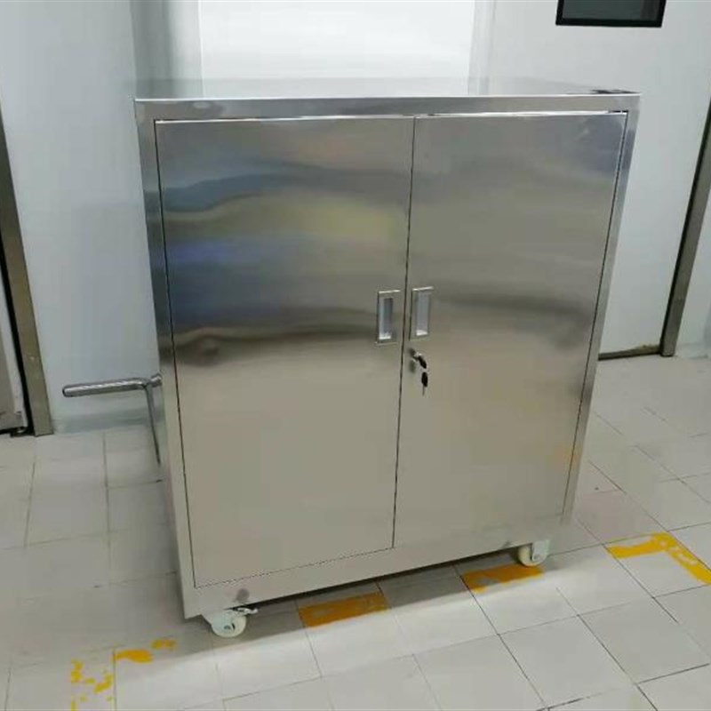 定做不锈钢双开门工具柜矮柜带锁活动收纳柜置物柜对开门多用柜子