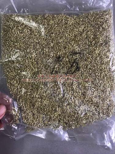 一万个 超级迷你袖珍 羊眼 闭口 4mm圈x9mm总长 金色镀铜 带圈