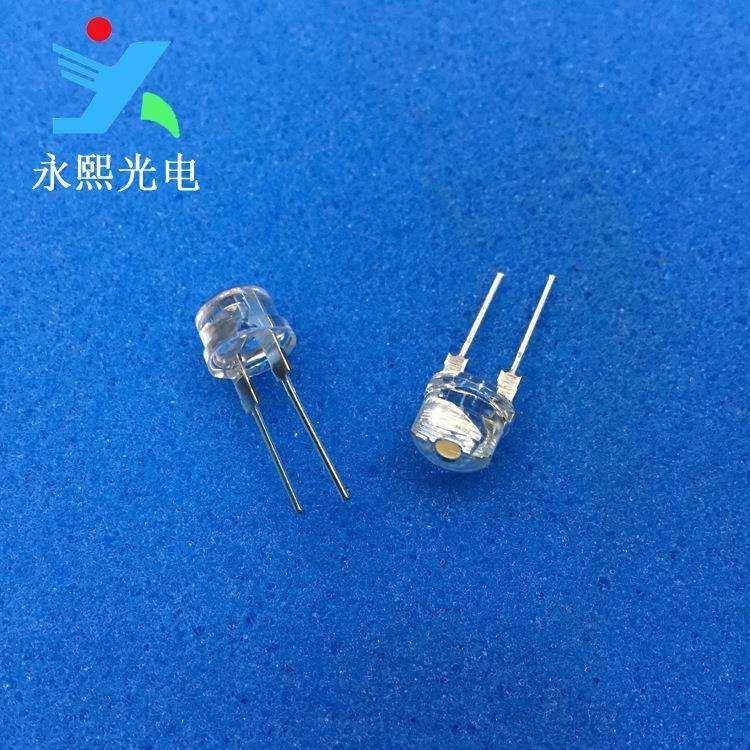 F8草帽0.5w 黄色LED直插灯珠8MM发光二极管照明