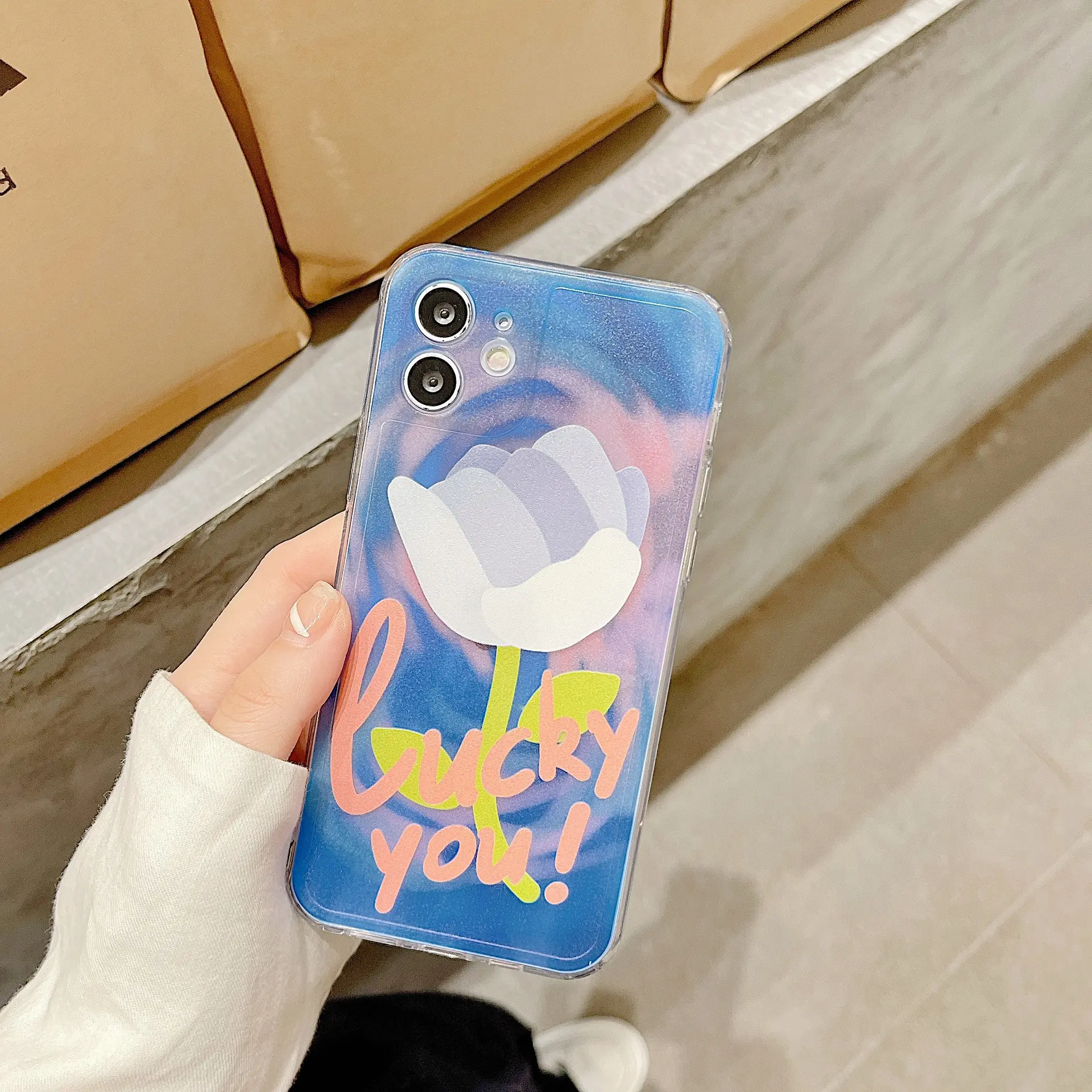 ins风花朵适用14promax15相框软壳13/1211