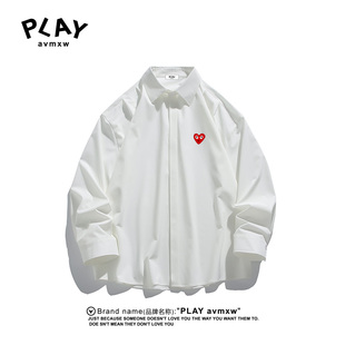 衬衫 春秋季 新品 PLAY 潮牌时尚 官方长袖 情侣款 休闲纯色衬衣 AVMXW