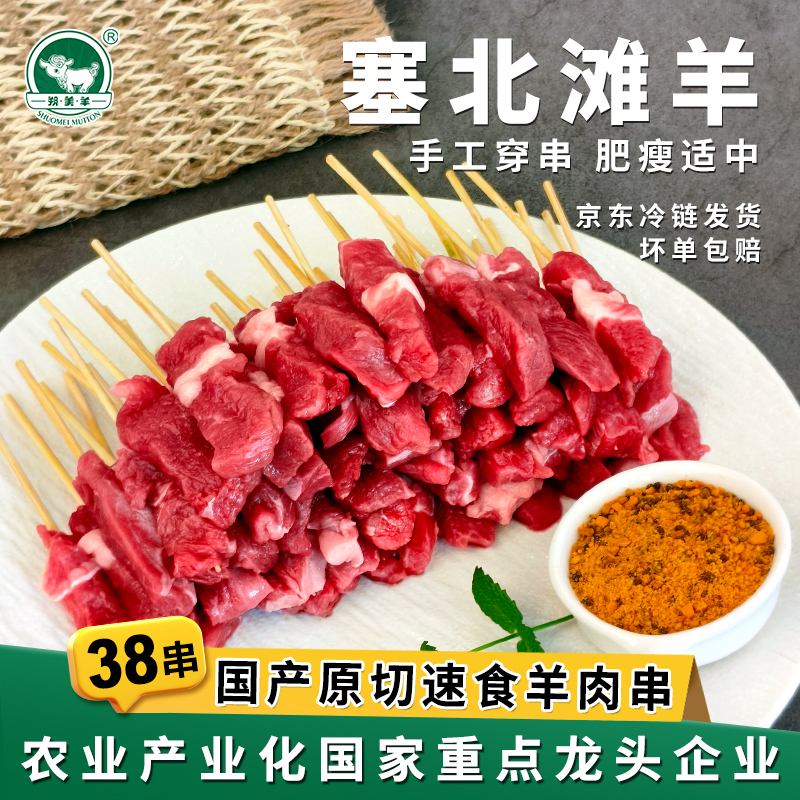 塞北滩羊国产原切速食羊肉串山西特产空气炸锅羊肉串300g烧烤食材