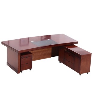 老板桌总裁桌新中式实木贴皮油漆大班台董事长总经理办公桌椅组合