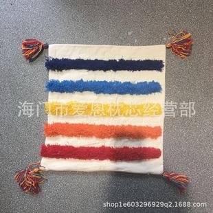 布艺装 新流苏吊坠绣花异域风情几何菱形方抱枕 饰沙发样板间靠垫