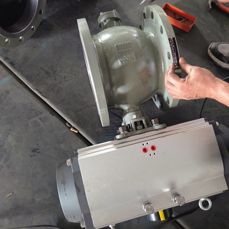 QV47H-10C DN350气动V型球阀法兰开关耐磨煤粉灰颗粒