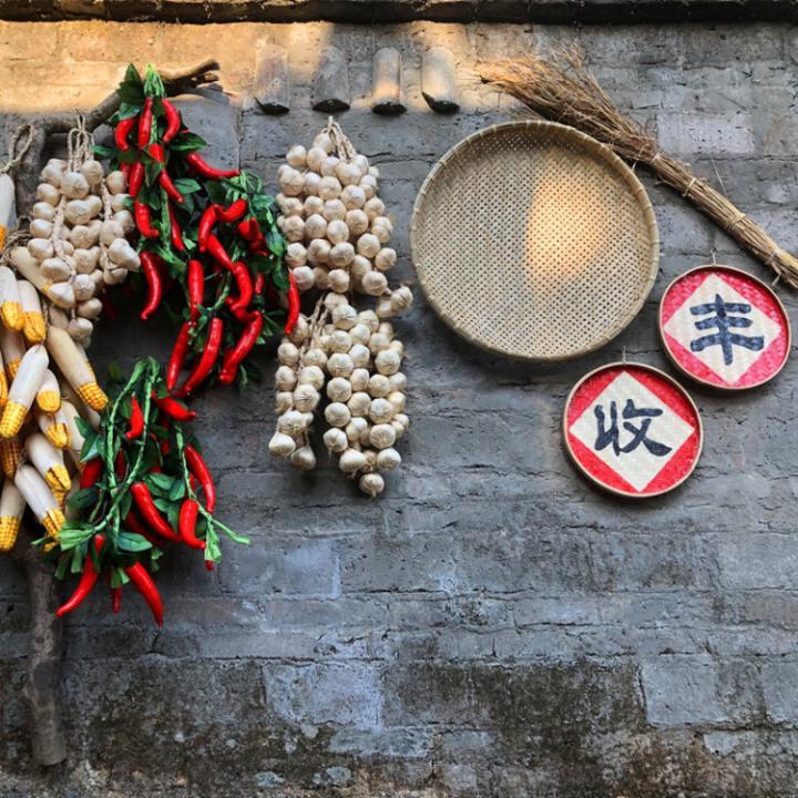 丰收壁挂件辣椒玉米大蒜农博会展览陈列农产品餐厅墙壁墙面装饰品