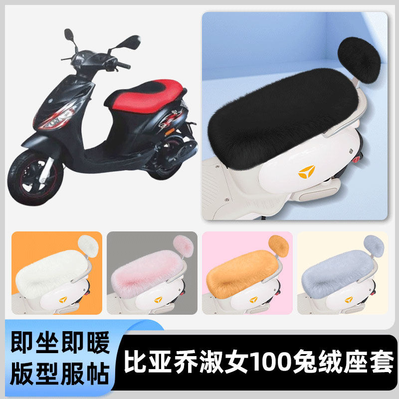 适用比亚乔淑女100电瓶电动车冬座套坐垫套座位防水防晒装饰配件