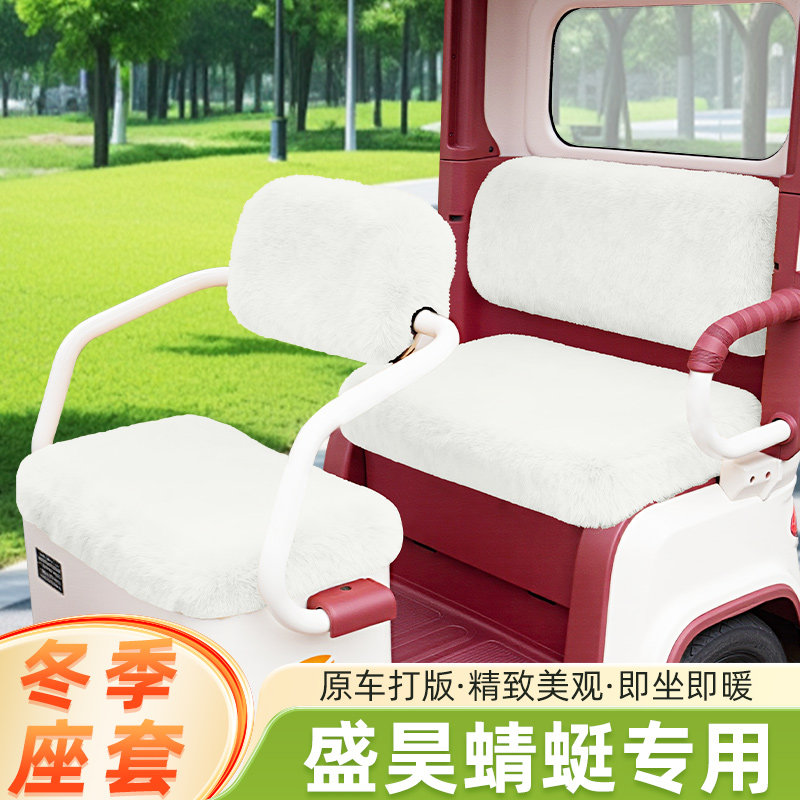 盛昊蜻蜓专用电瓶电动车三轮车冬季座套坐垫套防水防晒改装饰配件