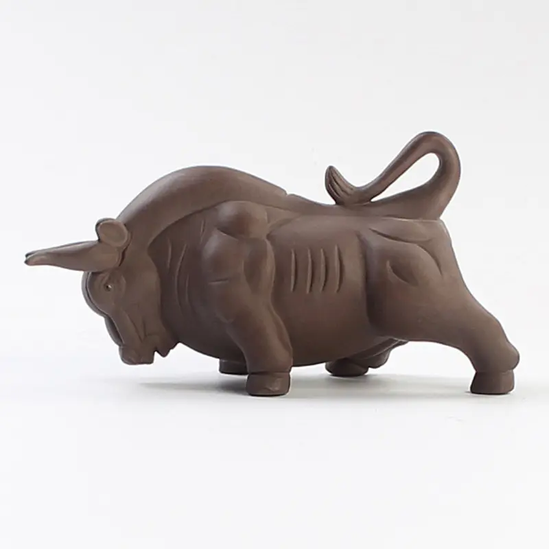 新品茶宠摆件 原矿紫砂小水牛茶玩雕塑 茶盘装饰礼品可养