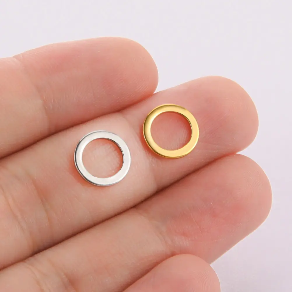 不锈钢饰品配件简约圆环吊坠1010mm 饰品手链项链耳饰品挂件