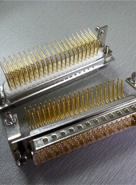 白色车针d-sub(三排VGA62pin)公座 矩形62针卧式插板实芯镀金插座