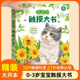 会动的触摸大书点读版 0-2-3岁宝宝的第一本触摸书小兔比利婴幼儿童启蒙认知英语早教益智地板亮丽精美绘本立体翻翻机关书可点读