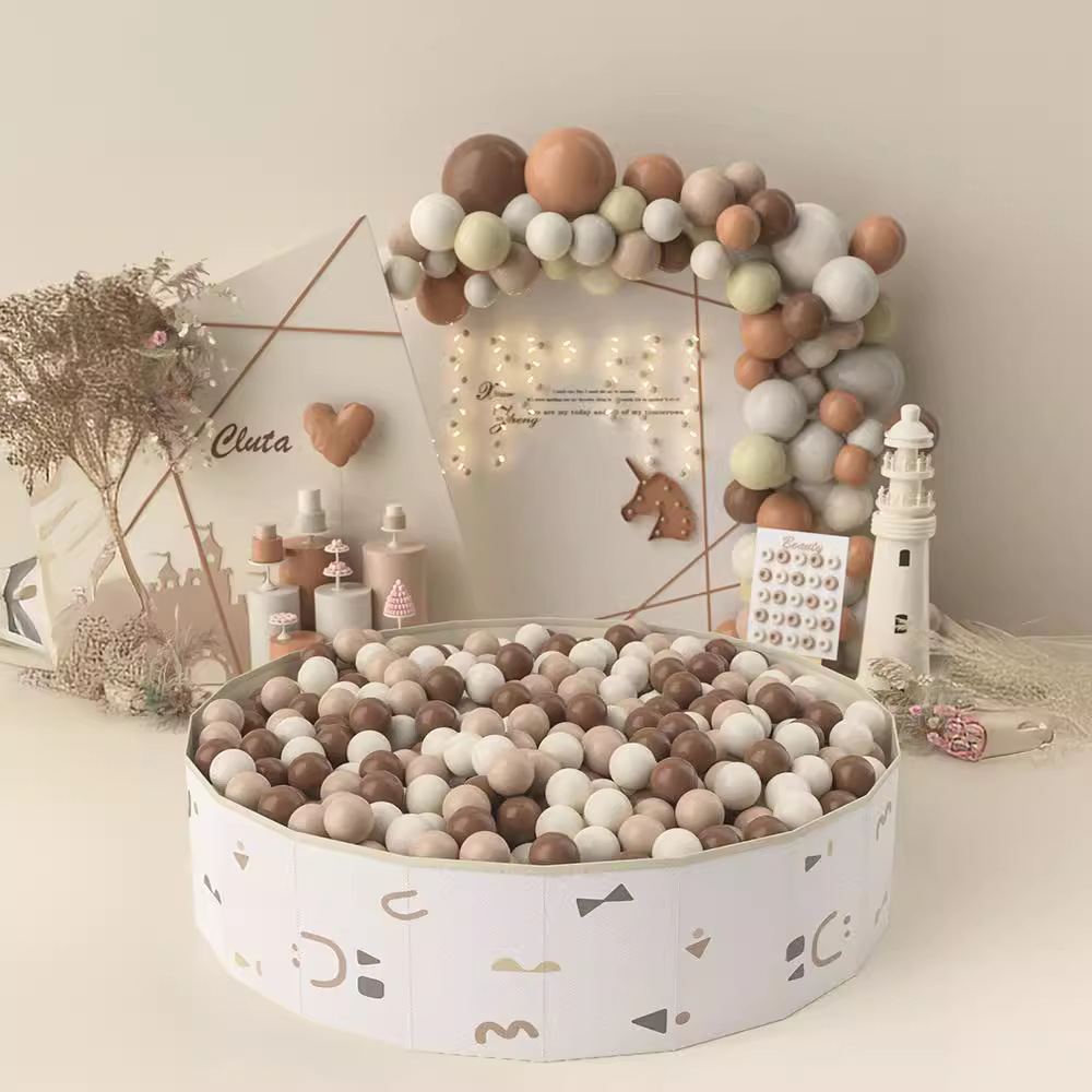 宝宝海洋球池免充气免安装可折叠马卡龙家用室内加厚免湿游泳户外