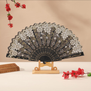 单花折扇中国风舞蹈扇咏春扇西班牙扇欧式扇折叠扇演出道具扇子