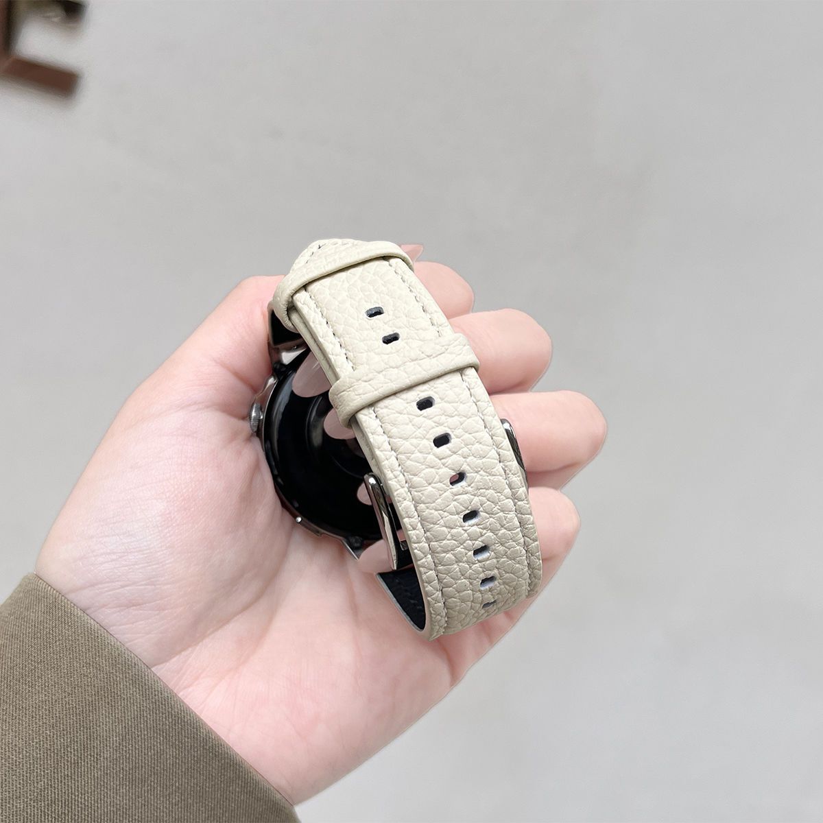 小羊皮荔枝纹vivo watch5/3/2/GT手表表带真皮质男女高级iQOO适用