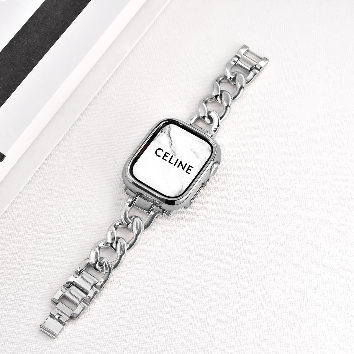 适用苹果手表表带Apple Watchs11/10个性金属iWatch9/8手链带ins