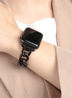 精致钻饰点缀苹果手表金属表带适用于Appwatch789S10代iwatch小香