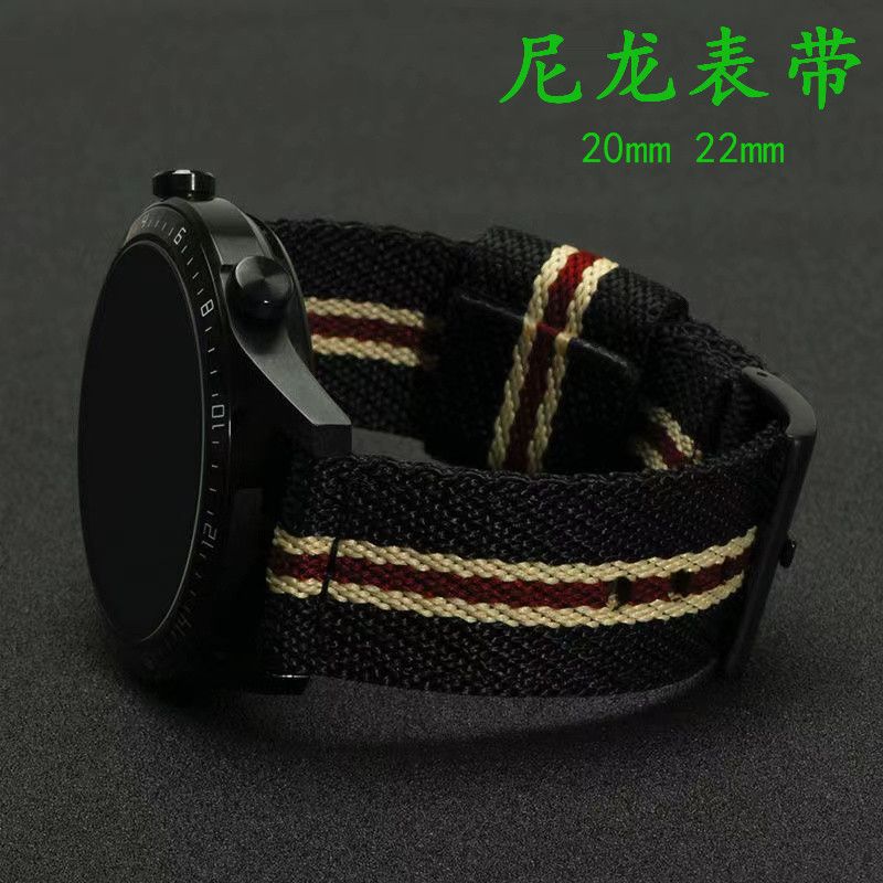 尼龙帆布表带华为watch GT/GT2 pro表带通用小米三星20mm22mm表链