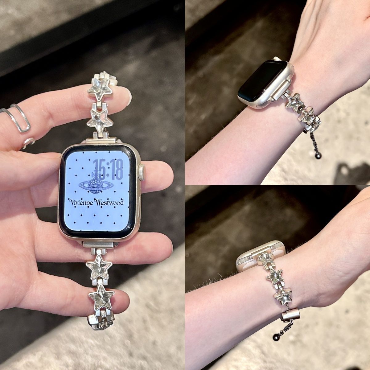 星星闪钻-金属链式表带适用红米watch5表带4小米手环9pro轻奢8pro